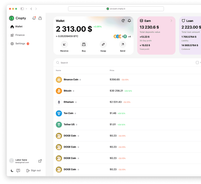 Cropty Web Wallet